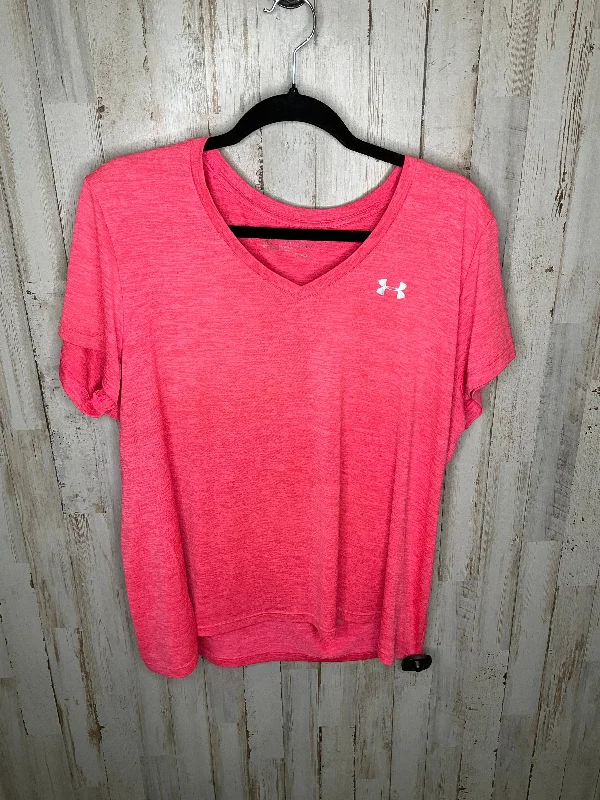 Today’s Deal Pink Athletic Top Short Sleeve Under Armour, Size Xxl