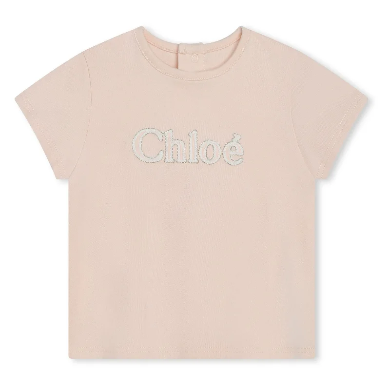 Bonus Savings Pink Embroidered Logo T-Shirt