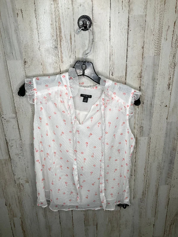 Weekend Deal Pink & White Top Short Sleeve Ann Taylor, Size Petite   Xs