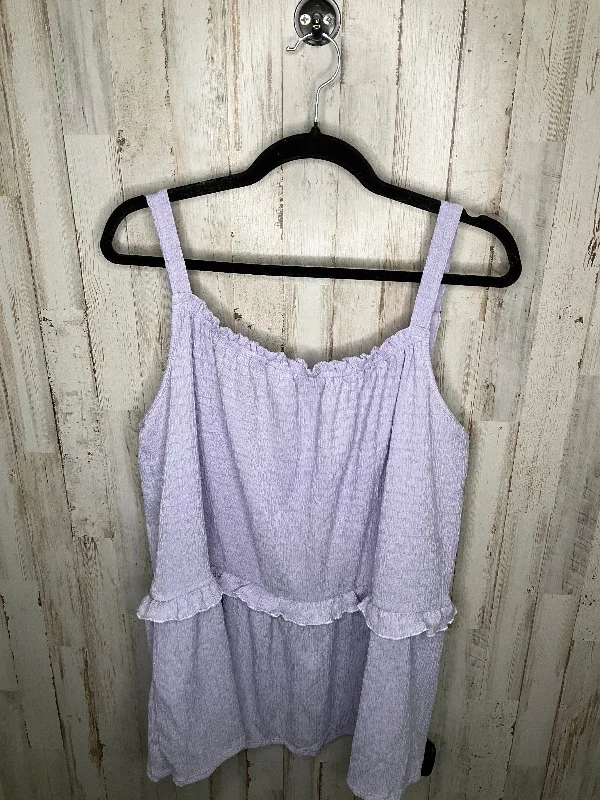 Exclusive Savings Purple Top Sleeveless White Birch, Size 1x