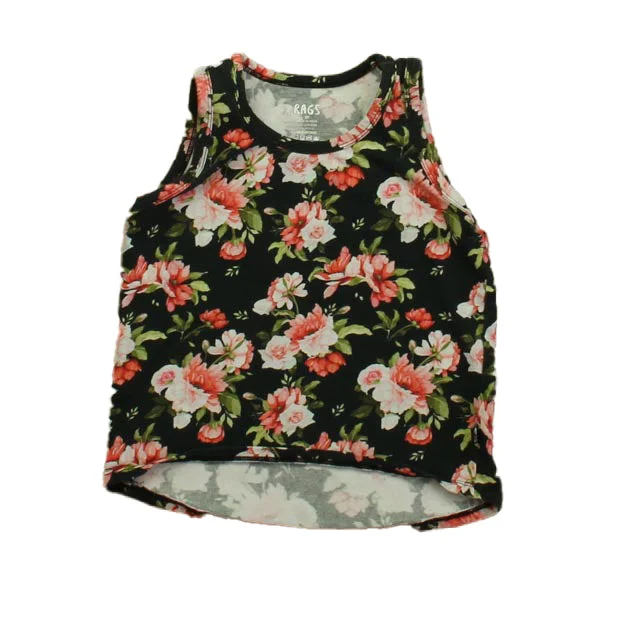 Exclusive Savings Rags Girls Black Floral Tank Top