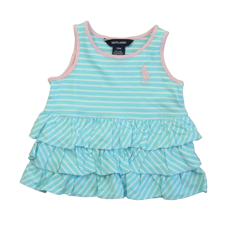 Exclusive Access Ralph Lauren Girls Blue | White | Pink Tank Top