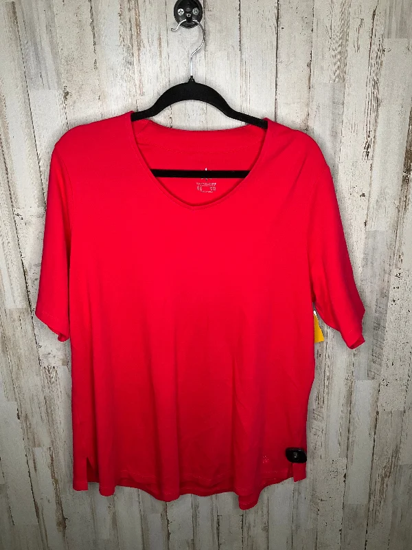 Steals and Deals Red Athletic Top Short Sleeve Isaac Mizrahi Live Qvc, Size 2x