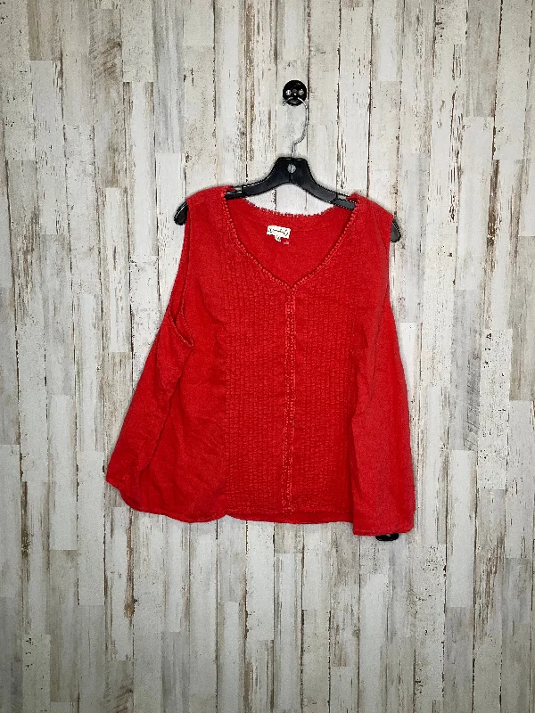 Extra Savings Red Top Sleeveless Wonderly, Size 3x