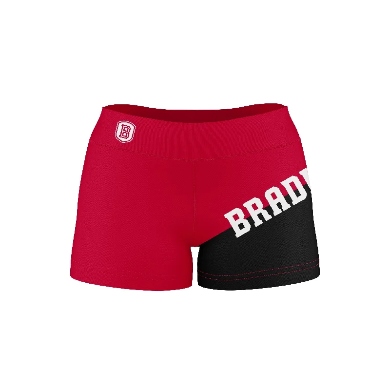 Price Slash Bardley University Braves Game Day Collegiate Leg Color Block Red Black Optimum Womens Yoga Shorts by Vive La Fete Price Slash Bardley University Braves Game Day Collegiate Leg Color Block Red Black Optimum Womens Yoga Shorts by Vive La Fete