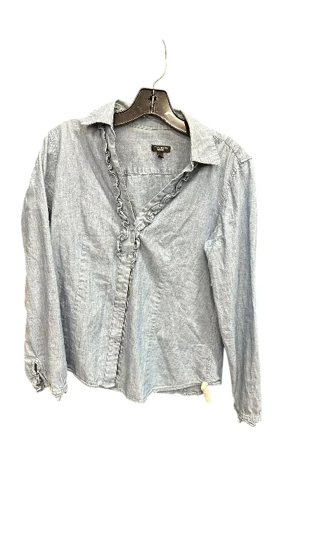 Special Savings Blouse Long Sleeve By Talbots In Blue Denim, Size: M