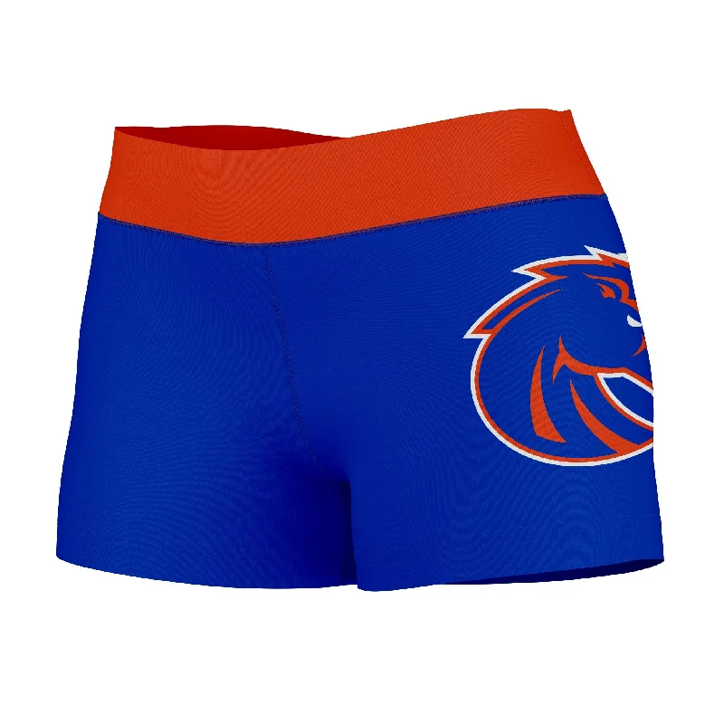Discount Extravaganza Boise State Broncos Logo on Thigh & Waistband Blue Orange Womens Yoga Booty Workout Shorts by Vive La Fete Discount Extravaganza Boise State Broncos Logo on Thigh & Waistband Blue Orange Womens Yoga Booty Workout Shorts by Vive La Fete