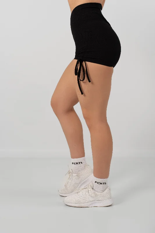 Ribbed Booty Shorts Black