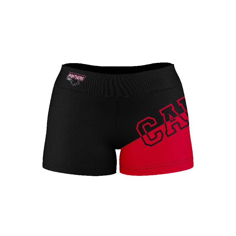 Doorbuster Deal Clark Atlanta University Game Day Collegiate Leg Color Block Black Red Optimum Womens Yoga Shorts by Vive La Fete Doorbuster Deal Clark Atlanta University Game Day Collegiate Leg Color Block Black Red Optimum Womens Yoga Shorts by Vive La Fete