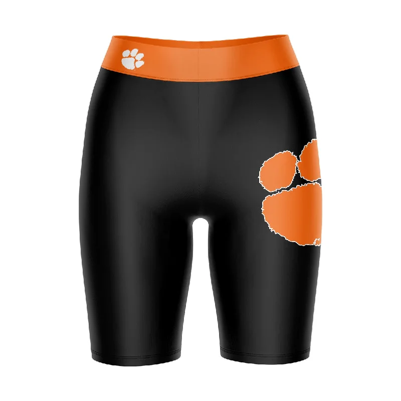 Today's Special Clemson Tigers Game Day Logo on Thigh and Waistband Black and Orange Womens Bike Shorts by Vive La Fete Today's Special Clemson Tigers Game Day Logo on Thigh and Waistband Black and Orange Womens Bike Shorts by Vive La Fete
