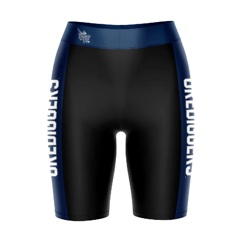 Big Discounts Colorado School of Mines Game Day Logo on Thigh and Waistband Black and Blue Womens Bike Shorts by Vive La Fete Big Discounts Colorado School of Mines Game Day Logo on Thigh and Waistband Black and Blue Womens Bike Shorts by Vive La Fete