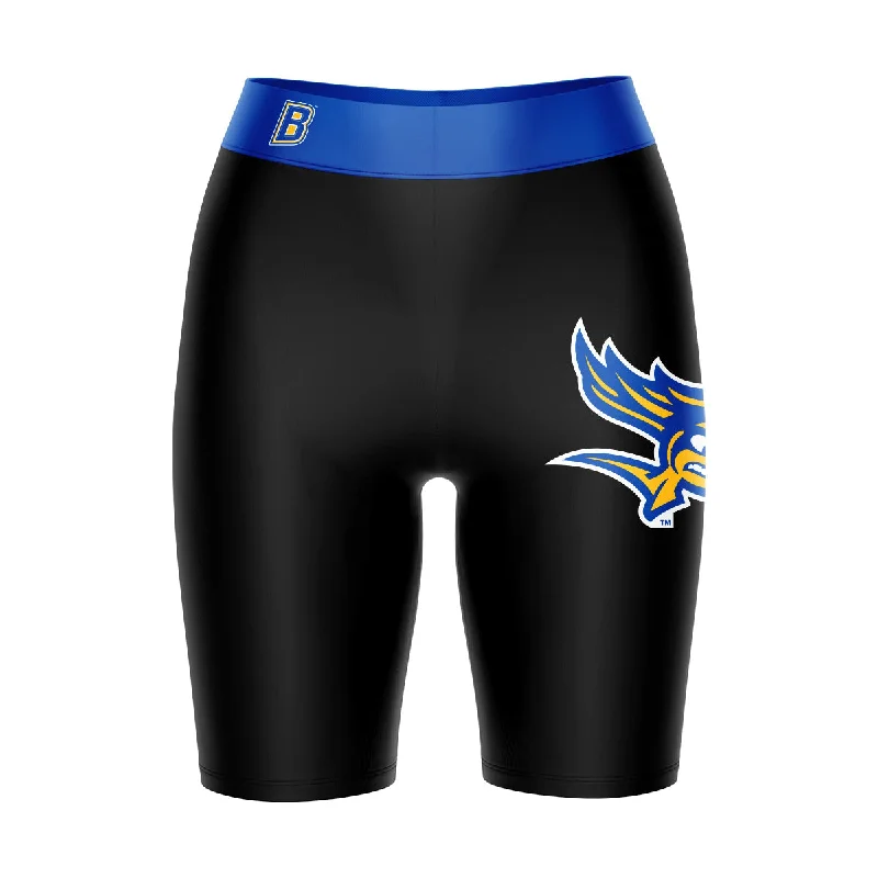Final Sale CSU Bakersfield Roadrunners Game Day Logo on Thigh and Waistband Black and Blue Womens Bike Shorts by Vive La Fete Final Sale CSU Bakersfield Roadrunners Game Day Logo on Thigh and Waistband Black and Blue Womens Bike Shorts by Vive La Fete