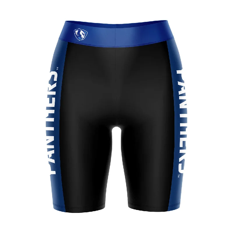 Buy Now EIU Eastern Illinois University Game Day Logo on Waistband and Blue Stripes Black Womens Bike Shorts by Vive La Fete Buy Now EIU Eastern Illinois University Game Day Logo on Waistband and Blue Stripes Black Womens Bike Shorts by Vive La Fete