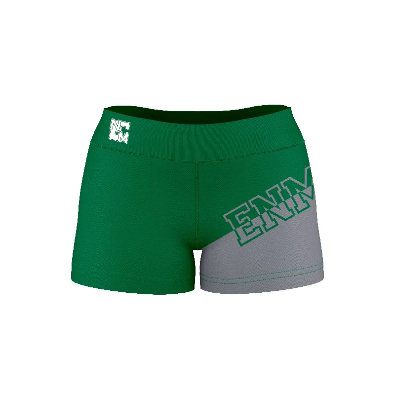 Weekend Deal ENMU Eastern New Mexico Greyhounds Game Day Collegiate Leg Color Block Green Gray Optimum Womens Yoga Shorts by Vive La Fete Weekend Deal ENMU Eastern New Mexico Greyhounds Game Day Collegiate Leg Color Block Green Gray Optimum Womens Yoga Shorts by Vive La Fete