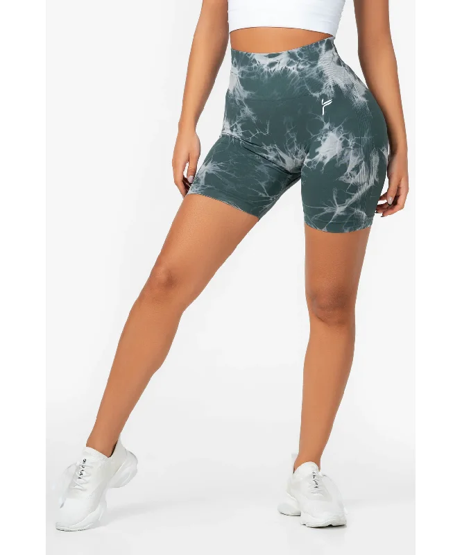 Price Drop Famme Tie Dye Scrunch Shorts Green