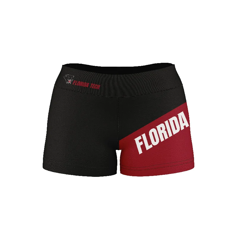 Take Advantage Florida Tech Panthers Game Day Collegiate Leg Color Block Black Red Optimum Womens Yoga Shorts by Vive La Fete Take Advantage Florida Tech Panthers Game Day Collegiate Leg Color Block Black Red Optimum Womens Yoga Shorts by Vive La Fete