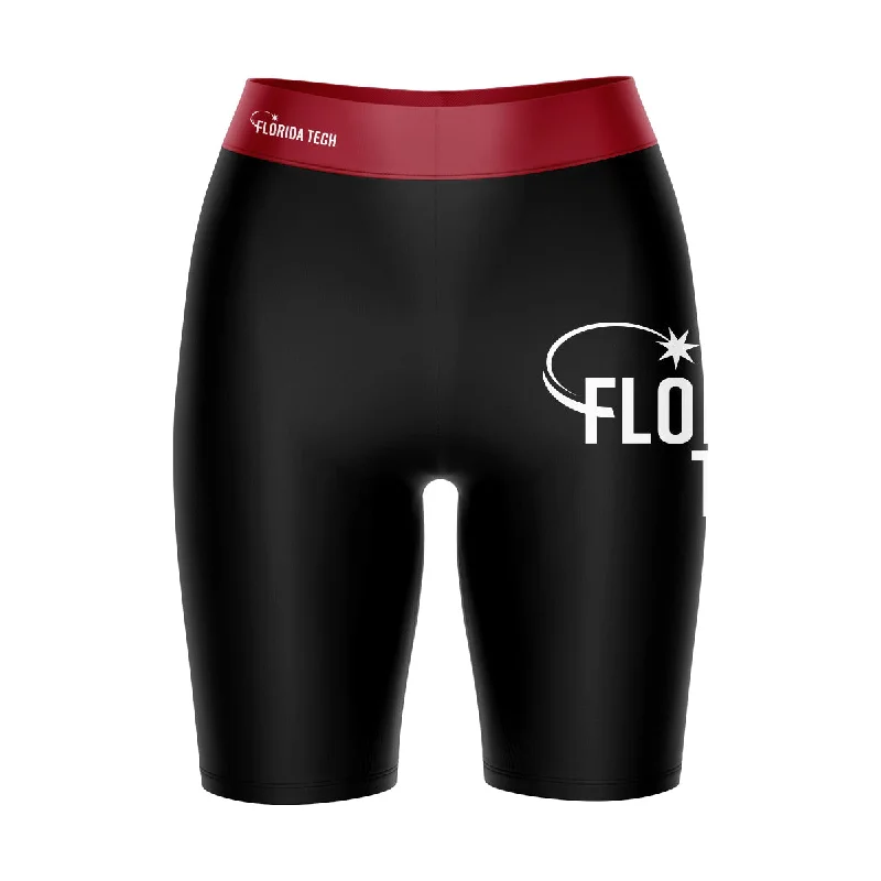Huge Savings Florida Tech Panthers Game Day Logo on Thigh and Waistband Black and Red Womens Bike Shorts by Vive La Fete Huge Savings Florida Tech Panthers Game Day Logo on Thigh and Waistband Black and Red Womens Bike Shorts by Vive La Fete