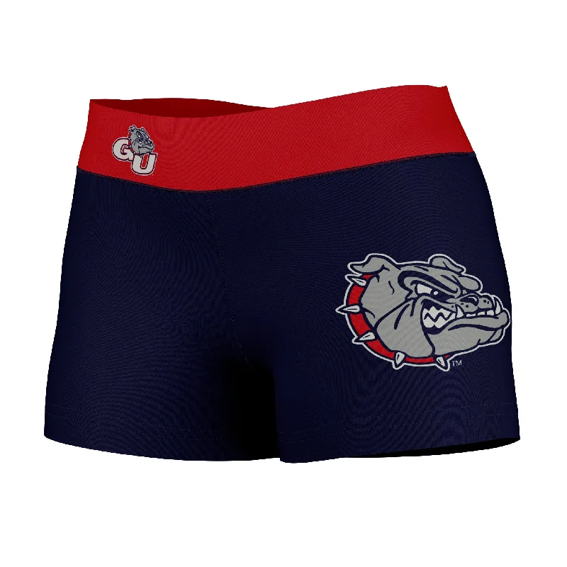 Year-End Sale Gonzaga Bulldogs Zags GU Logo on Thigh & Waistband Blue Red Womens Yoga Booty Workout Shorts by Vive La Fete Year-End Sale Gonzaga Bulldogs Zags GU Logo on Thigh & Waistband Blue Red Womens Yoga Booty Workout Shorts by Vive La Fete