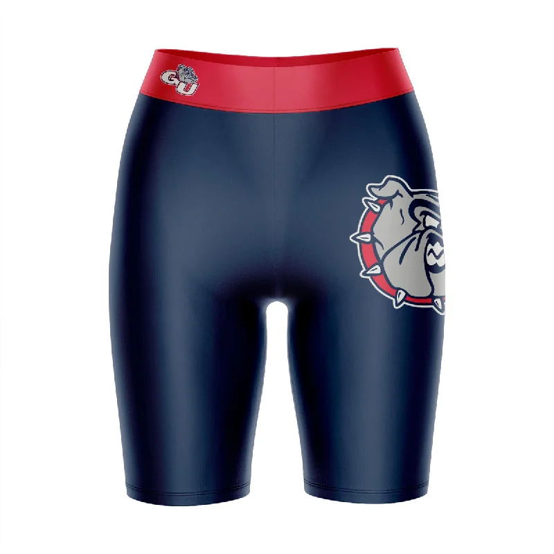Deal of the Week Gonzaga Bulldogs Zags GU Game Day Logo on Thigh and Waistband Blue and Red Womens Bike Shorts by Vive La Fete Deal of the Week Gonzaga Bulldogs Zags GU Game Day Logo on Thigh and Waistband Blue and Red Womens Bike Shorts by Vive La Fete