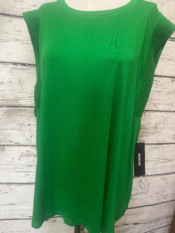 Savings Bonanza Green Top Short Sleeve Skies Are Blue, Size 2x