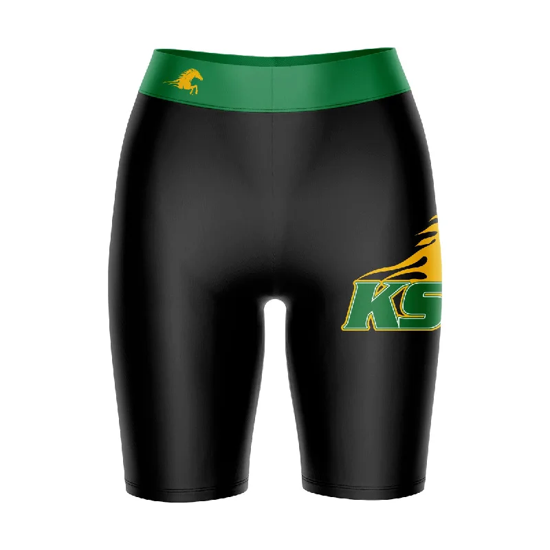 Value Deals Kentucky State Thorobreds Game Day Logo on Thigh and Waistband Black and Green Womens Bike Shorts by Vive La Fete Value Deals Kentucky State Thorobreds Game Day Logo on Thigh and Waistband Black and Green Womens Bike Shorts by Vive La Fete