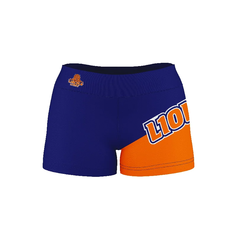 Major Savings Lincoln University Lions LU Game Day Collegiate Leg Color Block Blue Orange Optimum Womens Yoga Shorts by Vive La Fete Major Savings Lincoln University Lions LU Game Day Collegiate Leg Color Block Blue Orange Optimum Womens Yoga Shorts by Vive La Fete