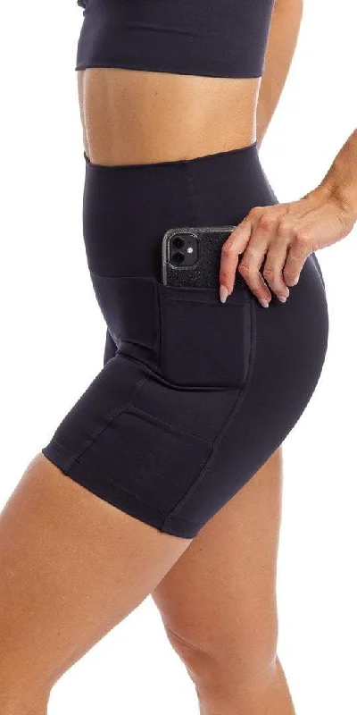 Exclusive Deal Midnight Body Luxe Midi Shorts with Pockets