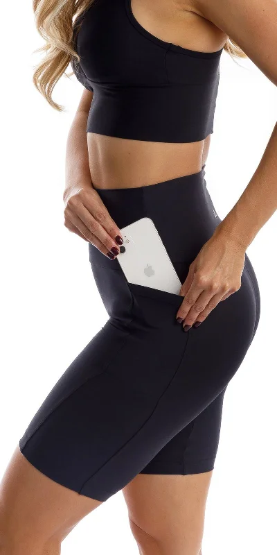 Year-End Sale Midnight Eco Biker Shorts with Pockets