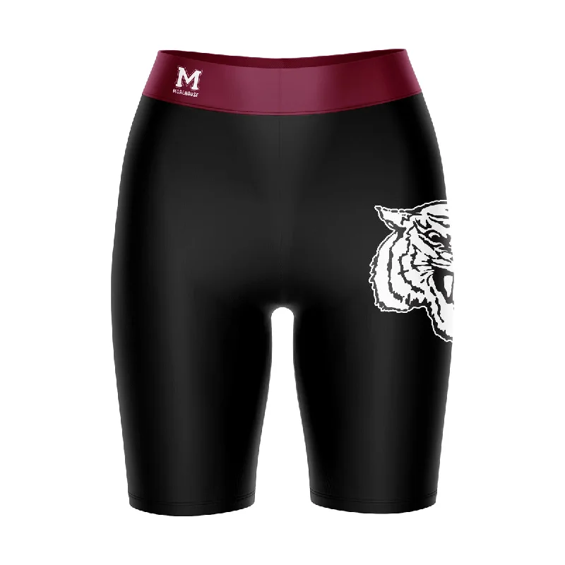 Super Deal Morehouse Maroon Tigers Game Day Logo on Thigh and Waistband Black and Maroon Womens Bike Shorts by Vive La Fete Super Deal Morehouse Maroon Tigers Game Day Logo on Thigh and Waistband Black and Maroon Womens Bike Shorts by Vive La Fete