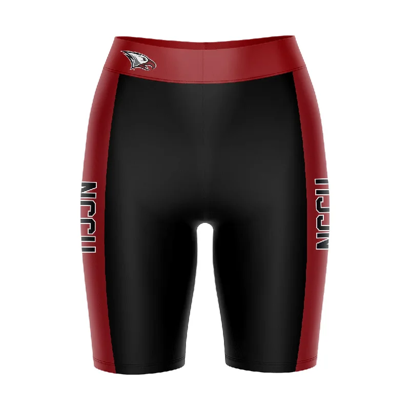 Massive Deals NCCU Eagles Game Day Logo on Waistband and Maroon Stripes Black Womens Bike Shorts by Vive La Fete Massive Deals NCCU Eagles Game Day Logo on Waistband and Maroon Stripes Black Womens Bike Shorts by Vive La Fete