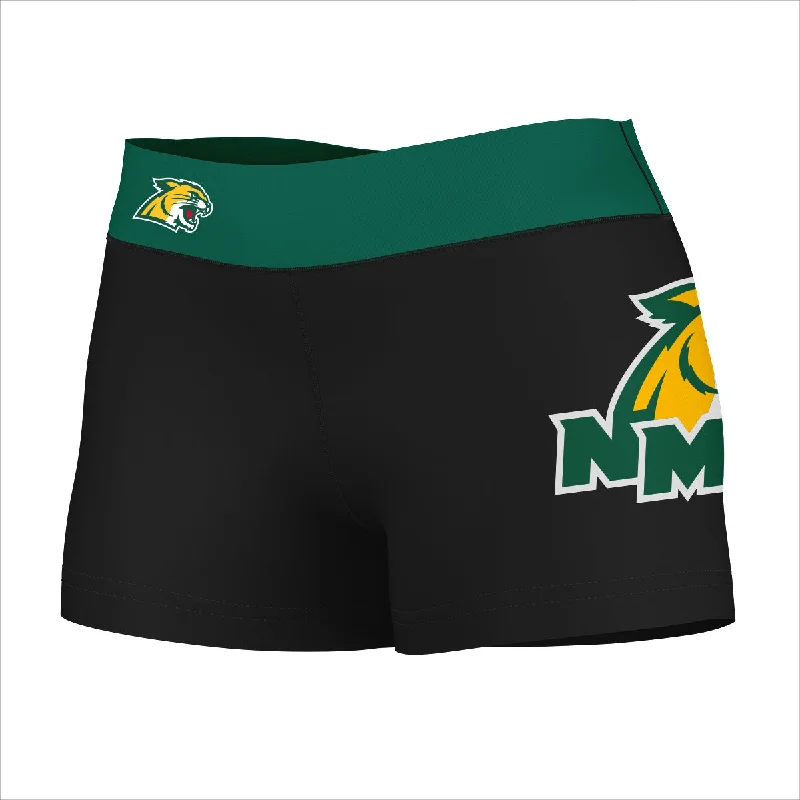 Bonus Savings Northern Michigan Wildcats Logo on Thigh & Waistband Black & Green Womens Yoga Booty Workout Shorts by Vive La Fete Bonus Savings Northern Michigan Wildcats Logo on Thigh & Waistband Black & Green Womens Yoga Booty Workout Shorts by Vive La Fete