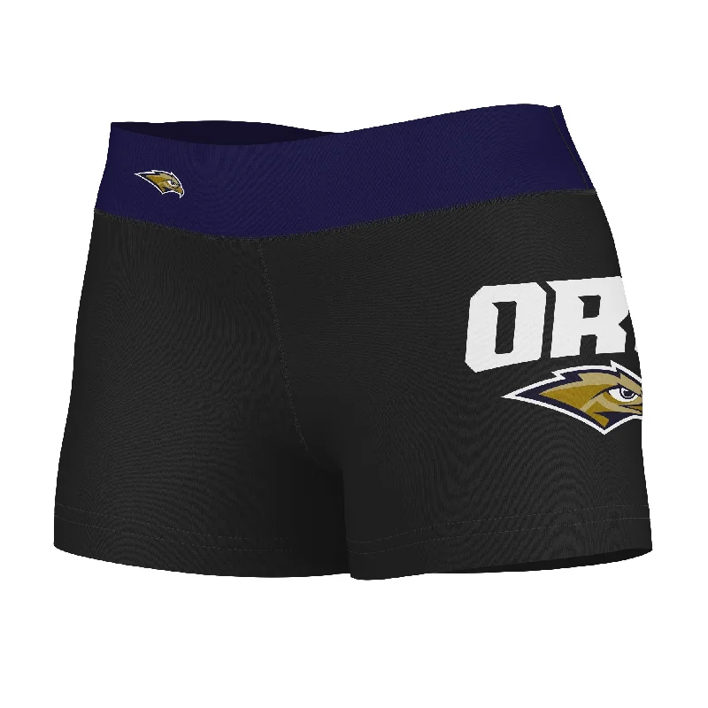 Incredible Offers Oral Roberts Golden Eagles Logo on Thigh & Waistband Black Navy Womens Yoga Booty Workout Shorts by Vive La Fete Incredible Offers Oral Roberts Golden Eagles Logo on Thigh & Waistband Black Navy Womens Yoga Booty Workout Shorts by Vive La Fete