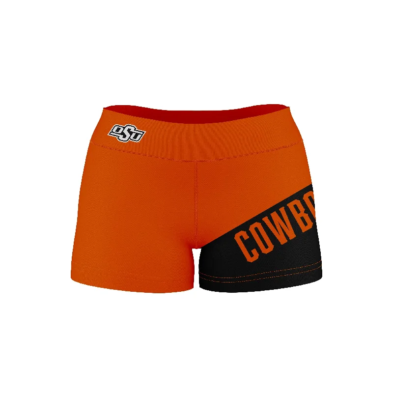 Daily Specials OSU Cowboys Game Day Collegiate Leg Color Block Orange Black Optimum Womens Yoga Shorts by Vive La Fete Daily Specials OSU Cowboys Game Day Collegiate Leg Color Block Orange Black Optimum Womens Yoga Shorts by Vive La Fete