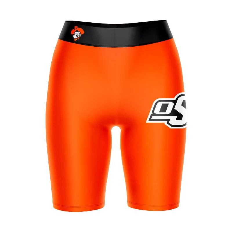 Great Deals OSU Cowboys Game Day Logo on Thigh and Waistband Orange and Black Womens Bike Shorts by Vive La Fete Great Deals OSU Cowboys Game Day Logo on Thigh and Waistband Orange and Black Womens Bike Shorts by Vive La Fete