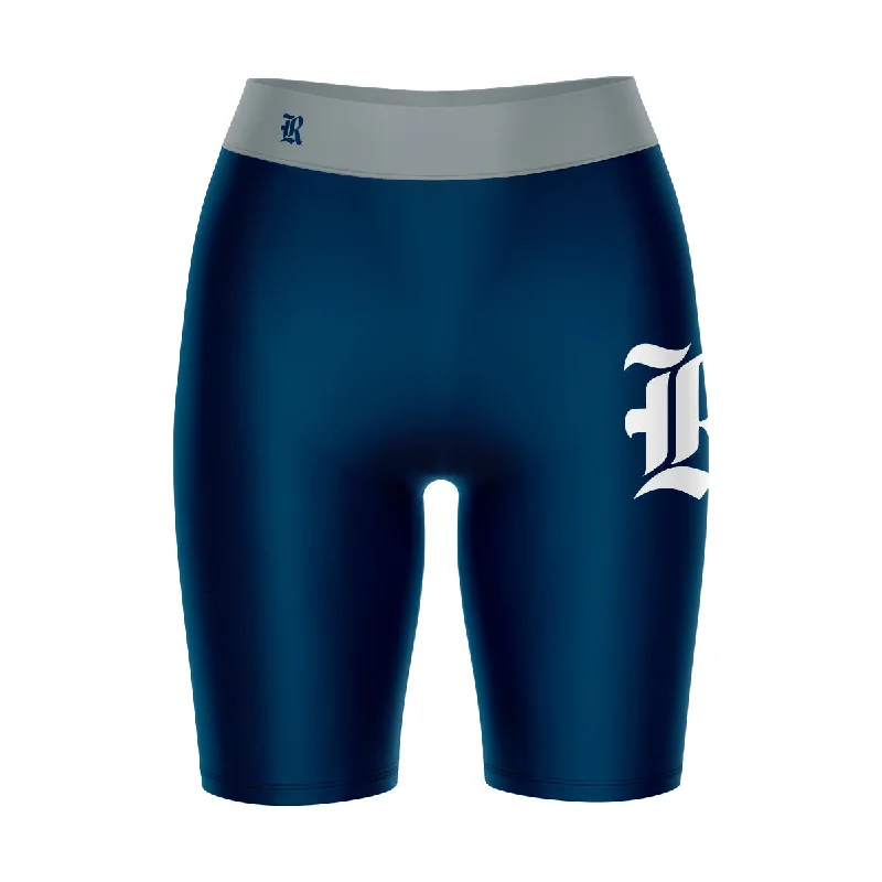 Early Access Rice Owls Game Day Logo on Thigh and Waistband Blue and Gray Womens Bike Shorts by Vive La Fete Early Access Rice Owls Game Day Logo on Thigh and Waistband Blue and Gray Womens Bike Shorts by Vive La Fete