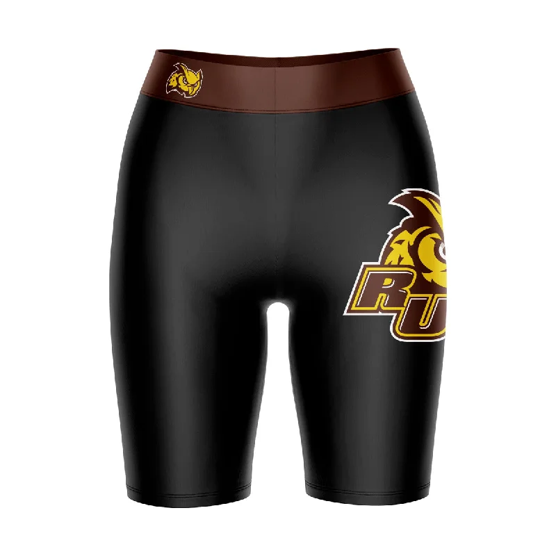 Deep Discounts Rowan Profs Game Day Logo on Thigh & Waistband Black and Brown Womens Bike Shorts by Vive La Fete Deep Discounts Rowan Profs Game Day Logo on Thigh & Waistband Black and Brown Womens Bike Shorts by Vive La Fete