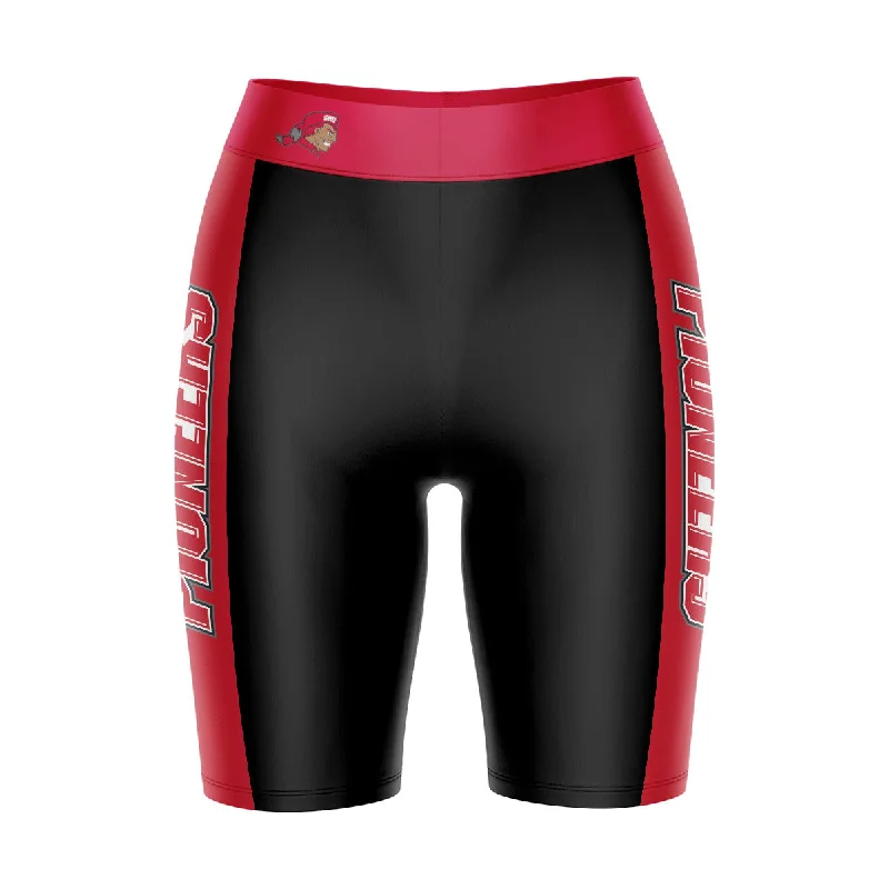 Mega Sale Sacred Heart University Pioneers Game Day Logo on Waistband and Red Stripes Black Womens Bike Shorts by Vive La Fete Mega Sale Sacred Heart University Pioneers Game Day Logo on Waistband and Red Stripes Black Womens Bike Shorts by Vive La Fete