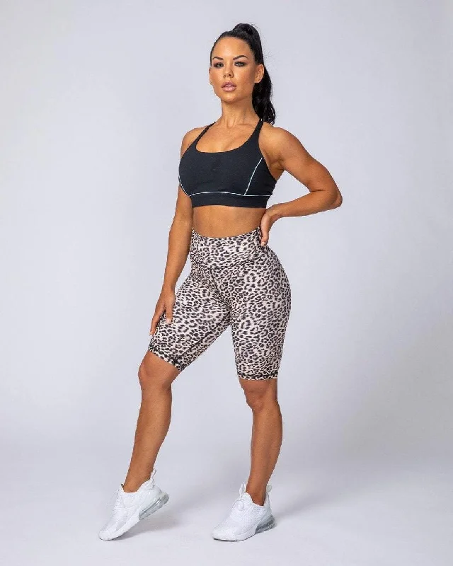 Stock Clearance Signature Referee Length High Waist Scrunch - Yellow Leopard