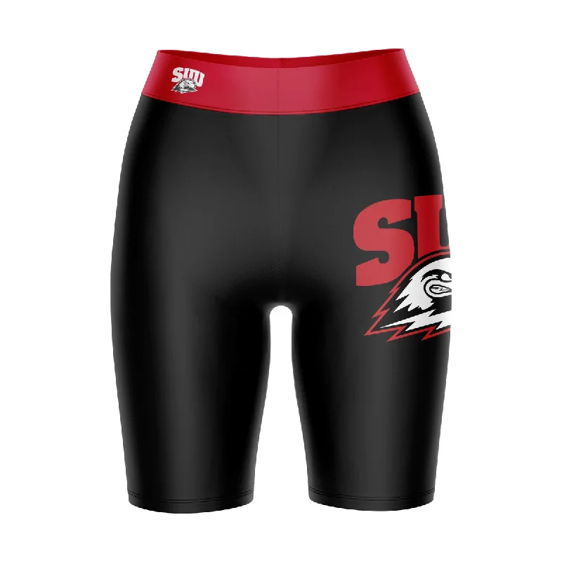 Factory Direct Sale Southern Utah Thunderbirds SUU Game Day Logo on Thigh and Waistband Black & Red Womens Bike Shorts by Vive La Fete Factory Direct Sale Southern Utah Thunderbirds SUU Game Day Logo on Thigh and Waistband Black & Red Womens Bike Shorts by Vive La Fete