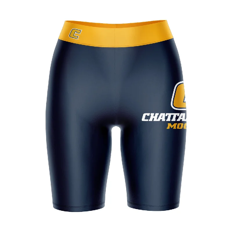 Markdown Madness Tennessee Chattanooga Mocs Game Day Logo on Thigh and Waistband Blue and Gold Womens Bike Shorts by Vive La Fete Markdown Madness Tennessee Chattanooga Mocs Game Day Logo on Thigh and Waistband Blue and Gold Womens Bike Shorts by Vive La Fete