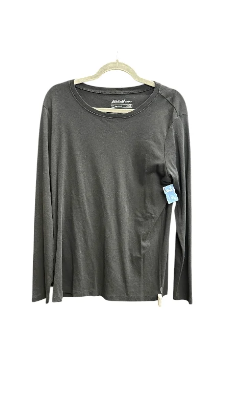 Shop and Save Top Long Sleeve Basic By Eddie Bauer In Black, Size: 2x