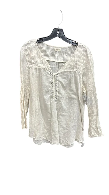 Discount Mania Top Long Sleeve By Aerie In Cream, Size: L