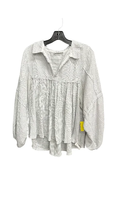 Huge Discounts Top Long Sleeve By Ces Femme In Striped Pattern, Size: L