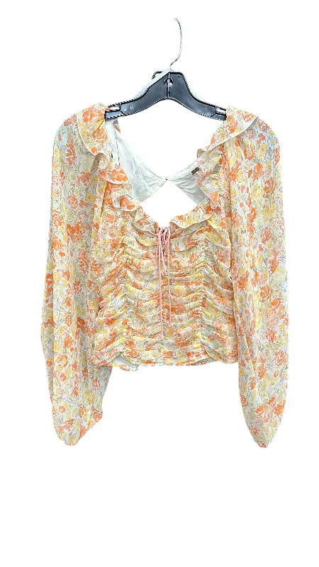 Bargain Prices Top Long Sleeve By Free People In Floral Print, Size: S