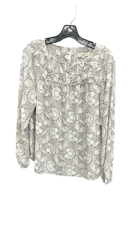 Exclusive Offers Top Long Sleeve By Loft In Paisley Print, Size: M