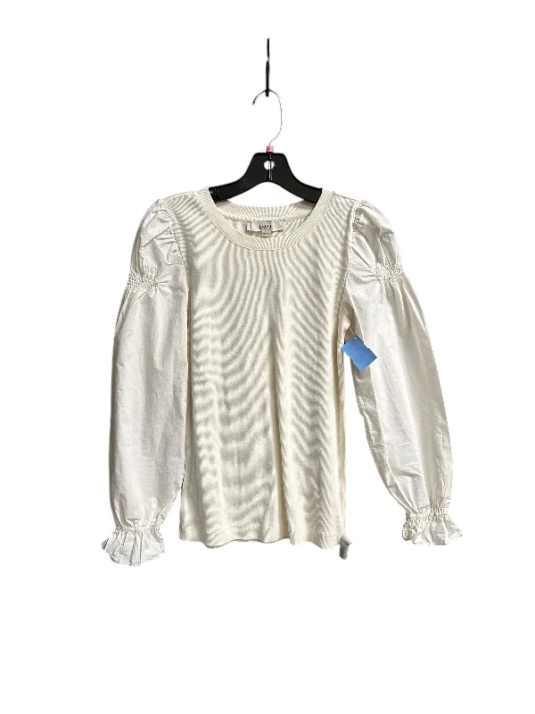 Early Access Top Long Sleeve By Loft In White, Size: Xsp