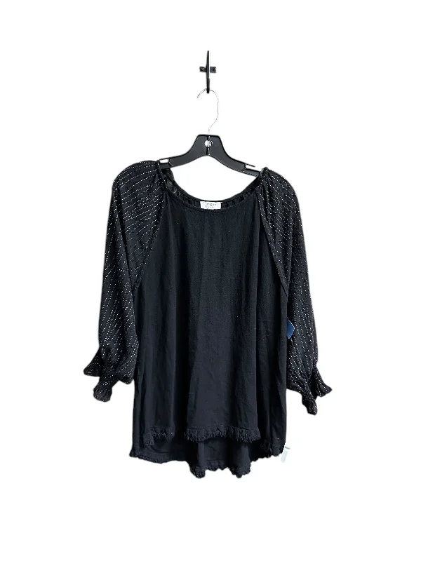 Bonus Savings Top Long Sleeve By Umgee In Black, Size: M