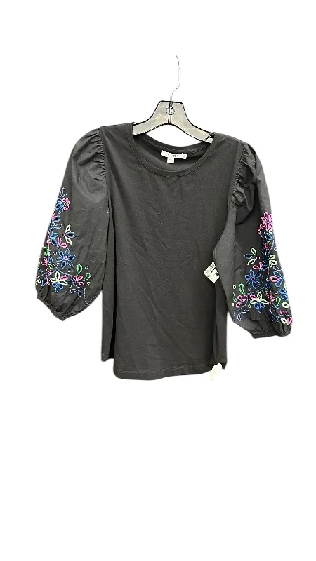 Best Deals Top Short Sleeve By Chicos In Black, Size: S