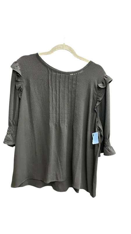 Stock Clearance Top Short Sleeve By Loft In Black, Size: Xl