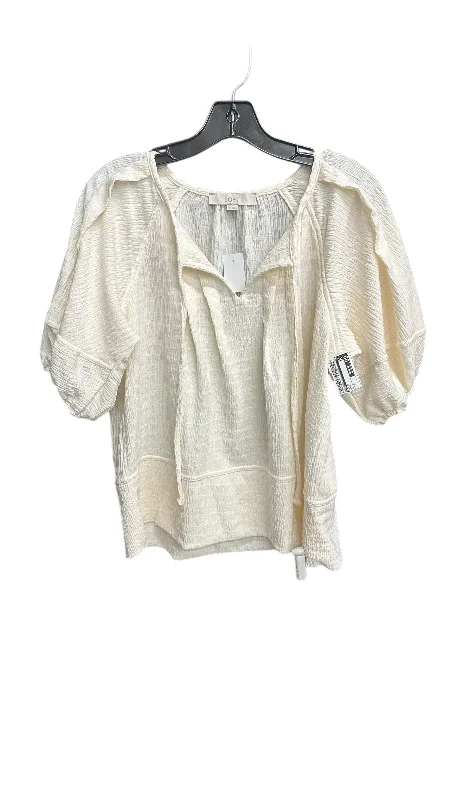 Price Smash Top Short Sleeve By Loft In Cream, Size: S
